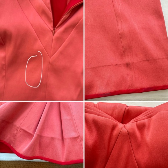 Zac Posen Coral Pink Strapless Sweetheart Fitted Bodycon Cocktail Dress Size 6/8 - Picture 14 of 16